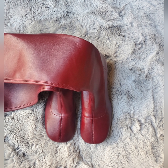 ME+EM Red Knee High Stretch Leather Boot 39 - Picture 14 of 16